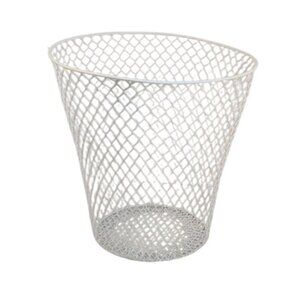 White Wire Mesh Basket 9x9 inch Garden Storage Plant Cover, Small Waste Basket